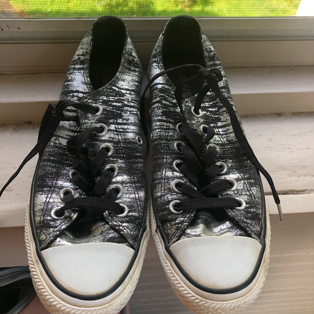 Black and Silver Converse